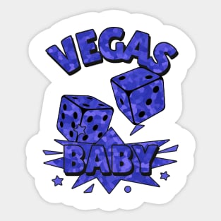 VEGAS Baby Roll The Dice Blue Sticker